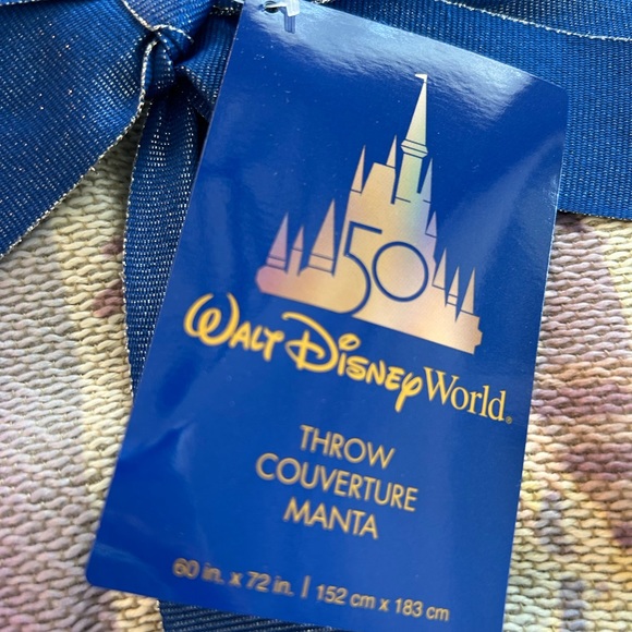 Walt Disney World 50th Anniversary Throw Blanket New Tags Packaged - Picture 3 of 6